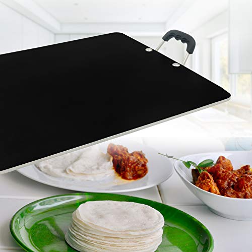 IBELL PT3833 Non Stick Tawa, Dosa Roti Chapati Pathiri Tawa, Large Rectangular Aluminium Body, 38cm x 33cm with 5mm Thickness (Black) - Image 3