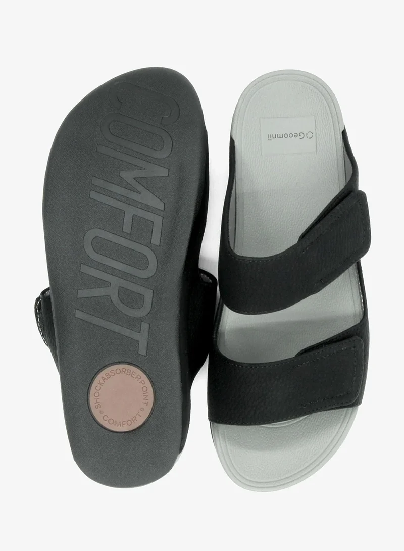 Geoomnii Black Aveline1 Traditional Arabic Sandals for Boys – Comfortable Slip-On Style for Everyday Wear -Black for Men | Best Price UAE