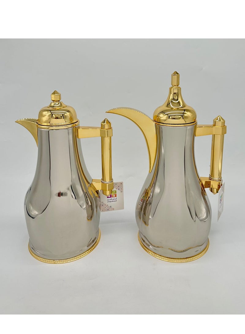 Thermos Set for Tea and Coffee , Golden/Silver - Image 1