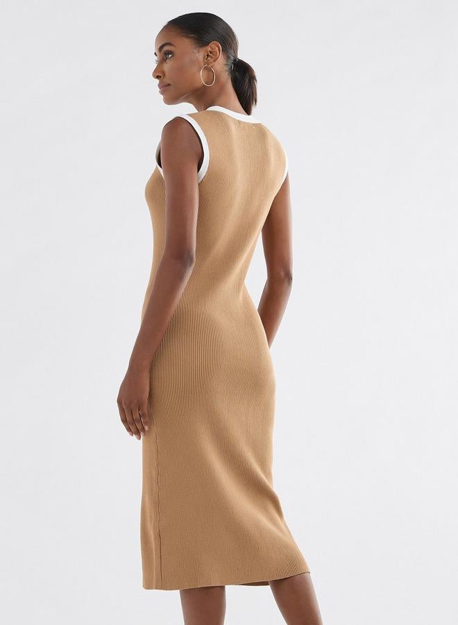 Splash FAV Ribbed Trimmed Midi Dress - Image 3