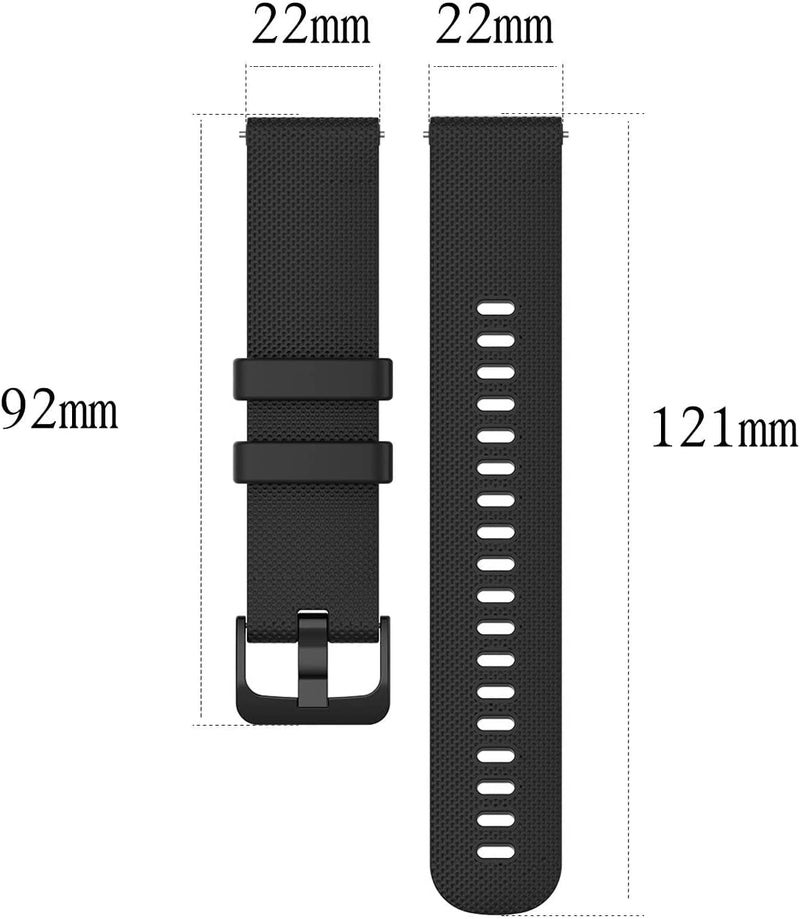 Printme 22mm Watch Straps Belt Band Compatible with Noise ColorFit Ultra/Ultra 2, Vision, Caliber, Pro 3, Active/GPS, Buzz, Core, Nav & Nav+, Endure Smartwatch Straps,Textured Design, (Black) - Image 5