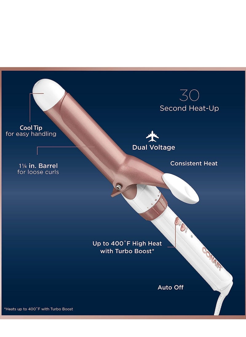 CONAIR مكواة تجعيد كونير مزدوجة من السيراميك مقاس 1 1/4 بوصة، وأسطوانة 1 ¼ بوصة تنتج تجعيدات فضفاضة - للاستخدام على الشعر المتوسط والطويل  - Image 4