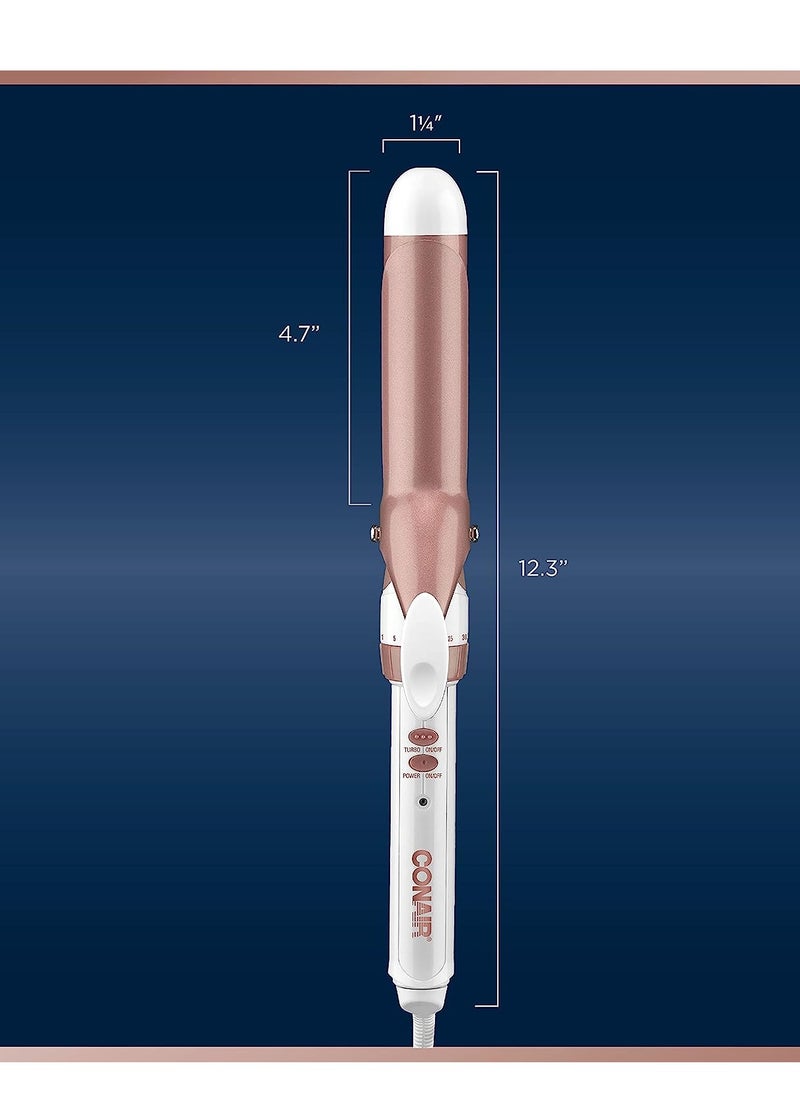 CONAIR مكواة تجعيد كونير مزدوجة من السيراميك مقاس 1 1/4 بوصة، وأسطوانة 1 ¼ بوصة تنتج تجعيدات فضفاضة - للاستخدام على الشعر المتوسط والطويل  - Image 5