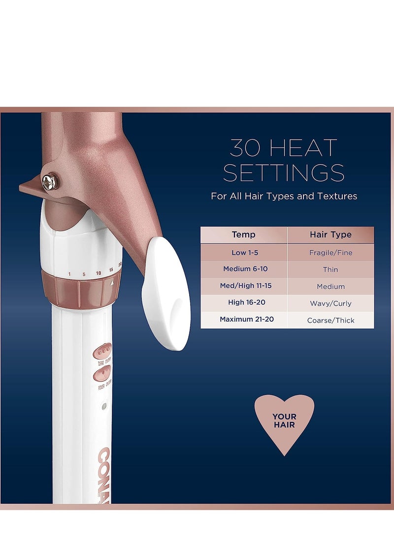 CONAIR مكواة تجعيد كونير مزدوجة من السيراميك مقاس 1 1/4 بوصة، وأسطوانة 1 ¼ بوصة تنتج تجعيدات فضفاضة - للاستخدام على الشعر المتوسط والطويل  - Image 3