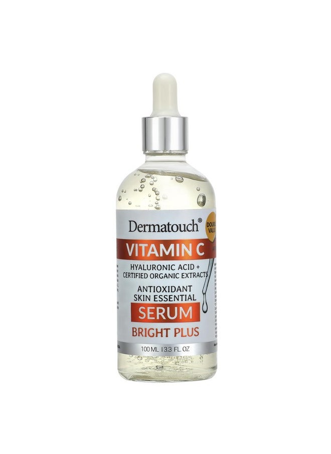 DERMATOUCH Vitamin C Serum With Hyaluronic Acid 3.3 Fl Oz Made In America 