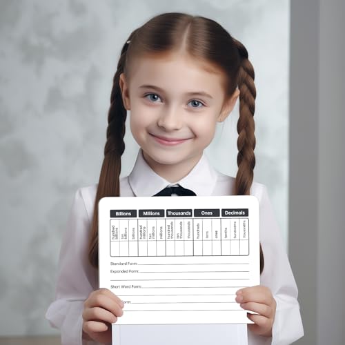 WEIZHEN Place Value Board 9" x 12" Double Sided Dry Erase Boards for Students for Teaching Place Values from Billions to Decimal Numbers Math Manipulative Lapboard for Home School and Classroom - Image 4