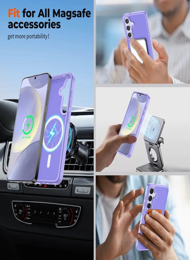 SUPFINE Magnetic for Samsung Galaxy S24 Plus Case / S25 Plus Case(Compatible with MagSafe) (Military Grade Drop Protection) Slim Translucent Shockproof Phone Case,Purple - Image 3