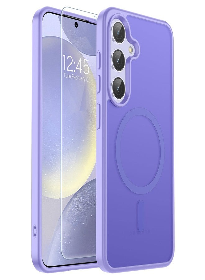 SUPFINE Magnetic for Samsung Galaxy S24 Plus Case / S25 Plus Case(Compatible with MagSafe) (Military Grade Drop Protection) Slim Translucent Shockproof Phone Case,Purple - Image 1