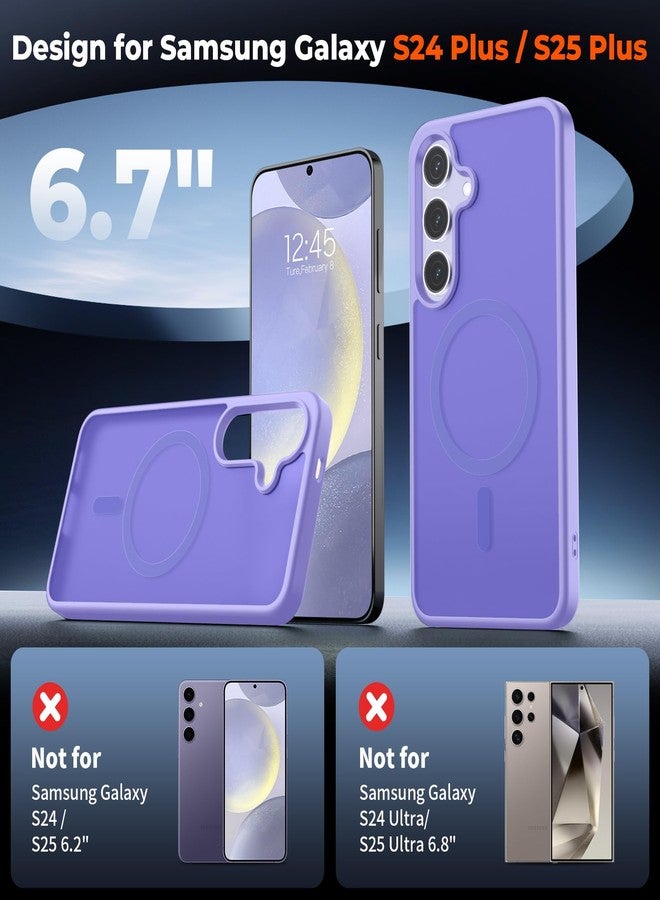 SUPFINE Magnetic for Samsung Galaxy S24 Plus Case / S25 Plus Case(Compatible with MagSafe) (Military Grade Drop Protection) Slim Translucent Shockproof Phone Case,Purple - Image 2