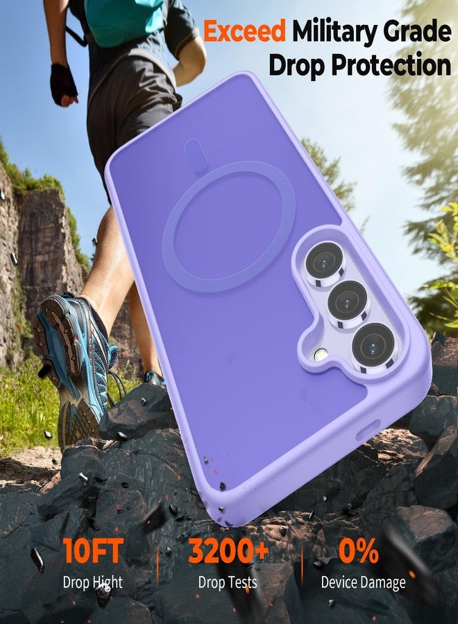 SUPFINE Magnetic for Samsung Galaxy S24 Plus Case / S25 Plus Case(Compatible with MagSafe) (Military Grade Drop Protection) Slim Translucent Shockproof Phone Case,Purple - Image 4
