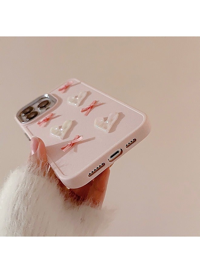 Case for iPhone 15 Pro Max Case,Pink Love Heart Bow Pattern Phone Case,Slim Case Compatible with iPhone 15 Pro Max,TPU material Anti-Scratch Shockproof Protective Phone Fashion Cover Women Girls - Image 4