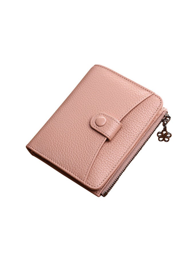 Viney Top-grain Leather Women's Wallet, Short Foldable Zipper Coin Purse, Multi-card Slots, Multifunctional Wallet, Card Holder, Id Holder - Image 3
