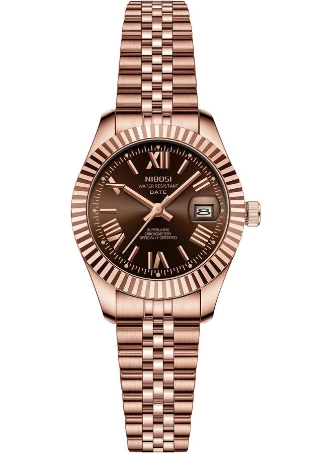 NIBOSI Women Watch Analog Quartz Stainless Steel Waterproof Classic Desiger Date Watches for Women - Image 1