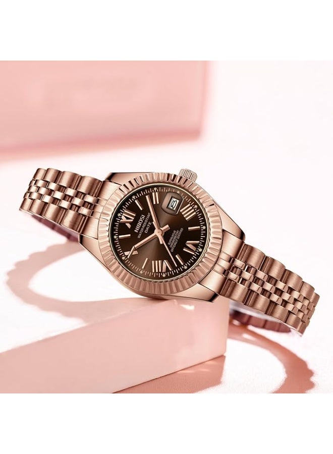 NIBOSI Women Watch Analog Quartz Stainless Steel Waterproof Classic Desiger Date Watches for Women - Image 3