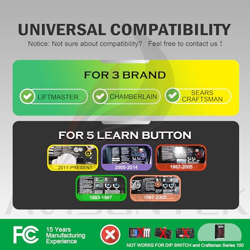 Avisontek 2 for Sears Craftsman Universal Garage Door Opener Remote 139.30498【3 Year Warranty】 - Image 2