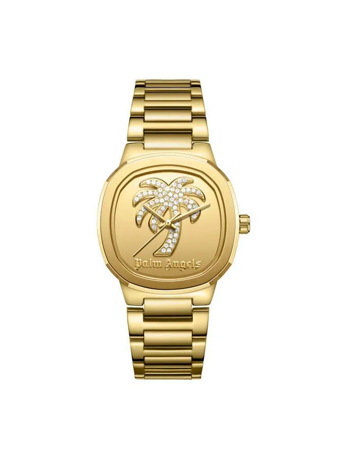 Palm Angels Orela Gold Dial Gold Stainless Steel Bracelet Analog Watch for Women, 32mm