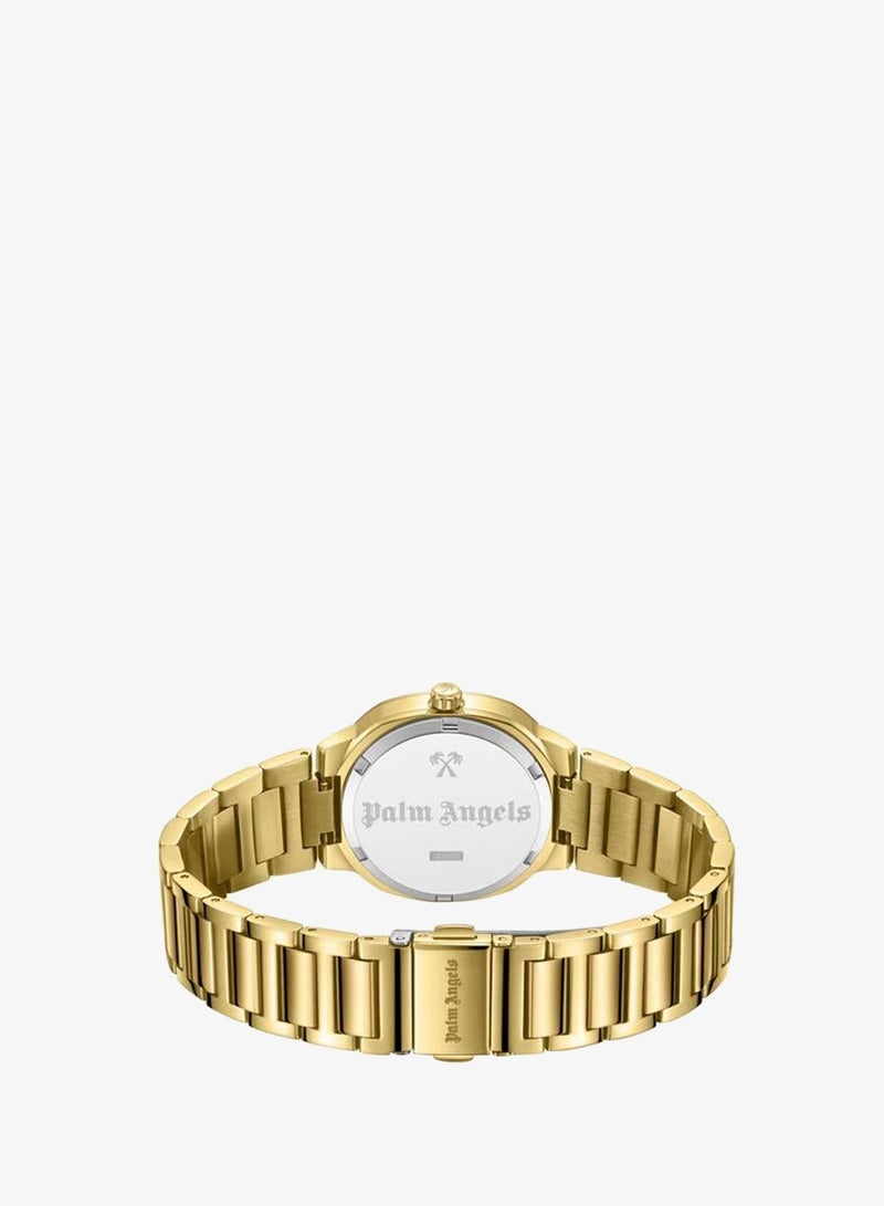 Palm Angels Orela Gold Dial Gold Stainless Steel Bracelet Analog Watch for Women, 32mm - Image 3