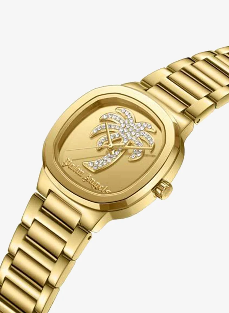 Palm Angels Orela Gold Dial Gold Stainless Steel Bracelet Analog Watch for Women, 32mm