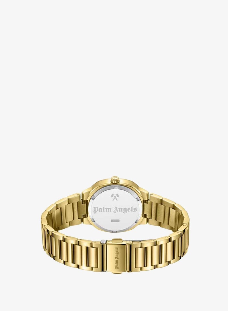 Palm Angels Orela Gold Dial Gold Stainless Steel Bracelet Analog Watch for Women, 32mm - Image 3