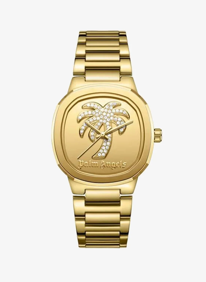 Palm Angels Orela Gold Dial Gold Stainless Steel Bracelet Analog Watch for Women, 32mm