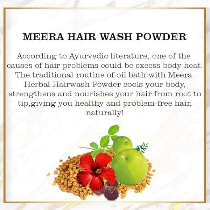 MEERA HERBALS 4 X HAIR WASH POWDER SHIKAKAI, TULSI POWDER 120GM JAR X 4= NET. 480G - Image 3