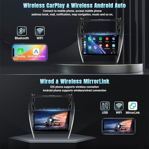 Naifay Android Car Stereo for Toyota Camry 2012 2013 2014 with Carplay & Android Auto, 10.1inch IPS Touch Screen for Toyota Camry Car Stereo with Bluetooth/GPS/WiFi/SWC/Split Screen/Mirrorlink - Image 3