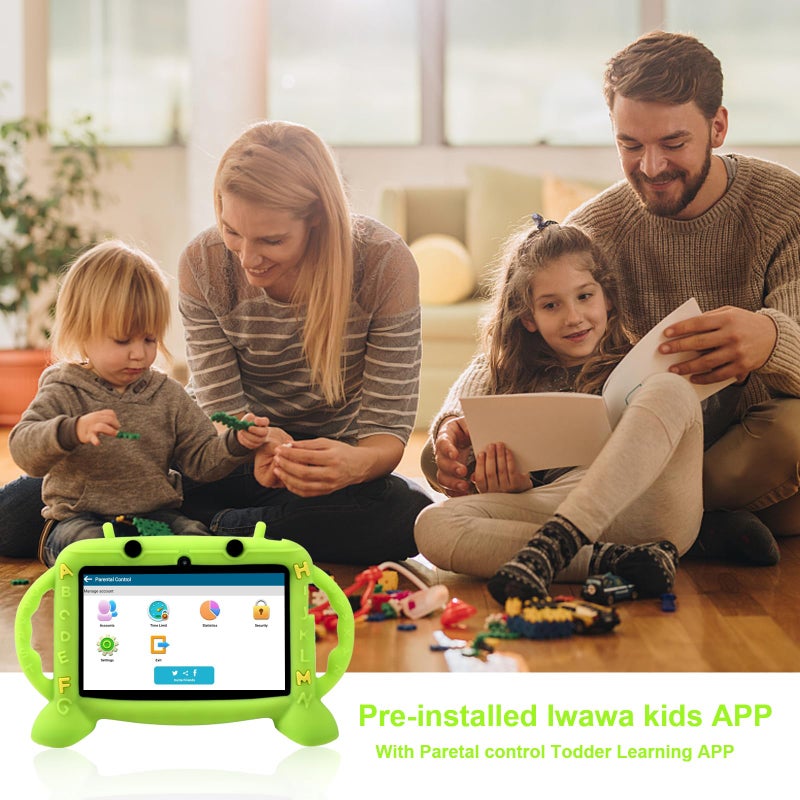 MengDash Kids Tablet, 7 inch Tablet with Case for Kids 2-10, Educational Learning Toddler Tablet Android 11, 3GB RAM+32GB ROM Storage, WiFiï¼ŒBluetoothï¼Œwith Google Play YouTube, Baby Girl boy Presentï¼ˆGreenï¼‰ - Image 5