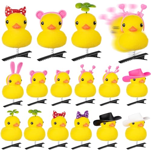 JMZYJZH 12 Pcs Duck Hair Clips Cute Festival Rave Sprouts Yellow Duck Hairpin Accessorie for School Home Party Props - Image 1