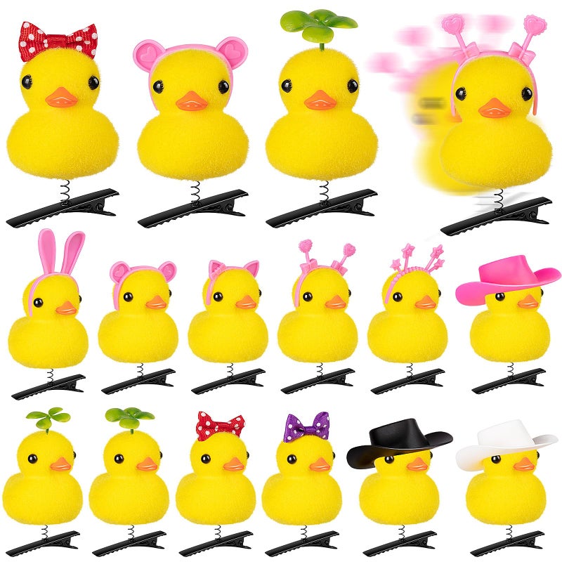 JMZYJZH 12 Pcs Duck Hair Clips Cute Festival Rave Sprouts Yellow Duck Hairpin Accessorie for School Home Party Props - Image 2