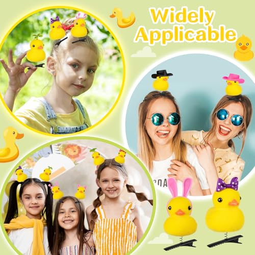 JMZYJZH 12 Pcs Duck Hair Clips Cute Festival Rave Sprouts Yellow Duck Hairpin Accessorie for School Home Party Props - Image 3