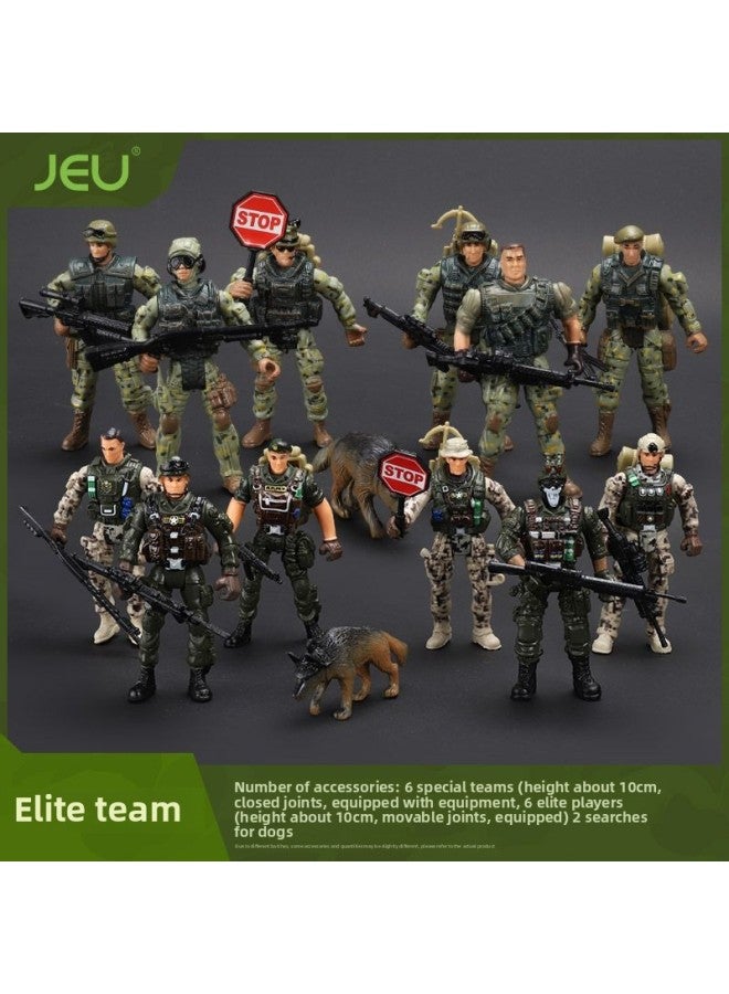 Inch Plastic Soldier Model Special Soldier Soldier Police Doll Joint Movable Hand Toy-Color:Elite Special Forces  - Image 1