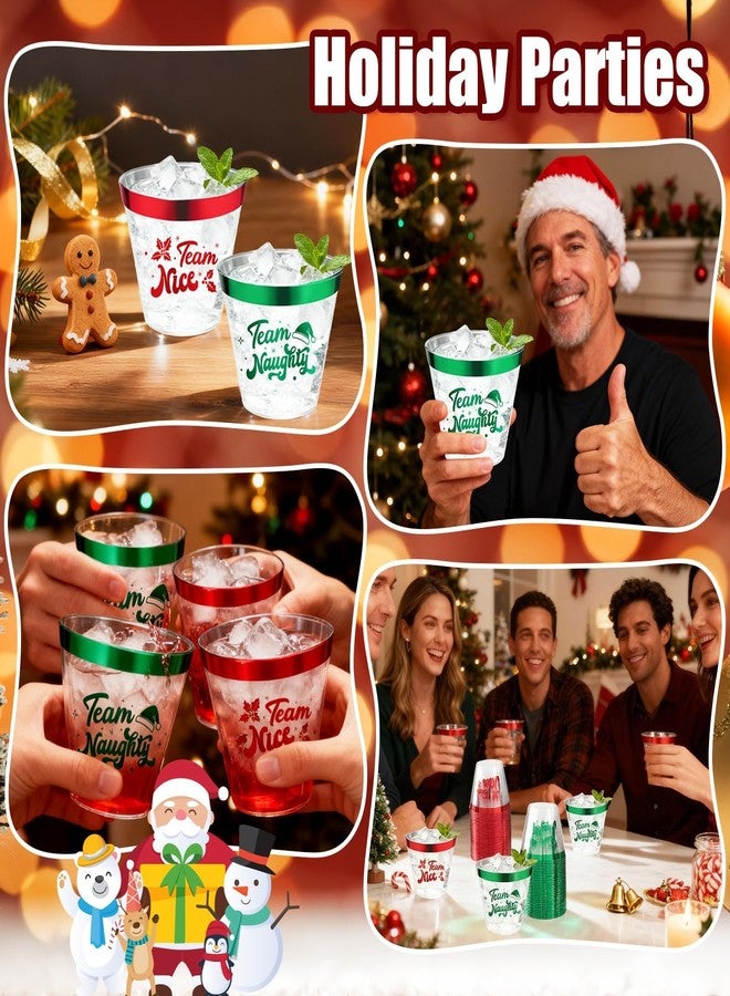 CUPLOOV 60Pcs Naughty or Nice Christmas Party Decorations Cups - 9Oz Naughty and Nice Christmas Red Green Disposable Plastic Drinking Cups for Xmas Wedding Thanksgiving Birthday Holiday Party Supplies - Image 4