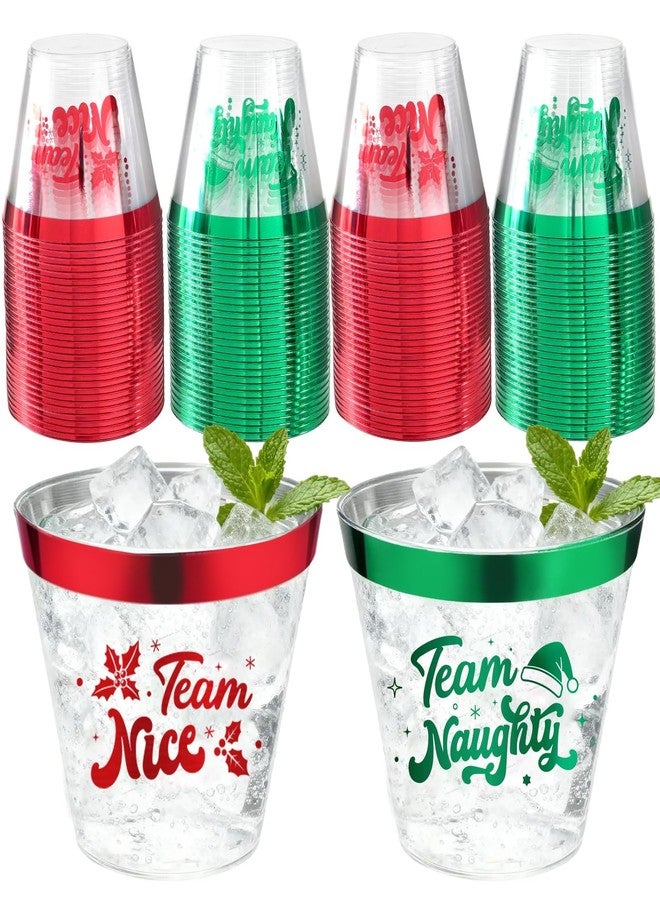CUPLOOV 60Pcs Naughty or Nice Christmas Party Decorations Cups - 9Oz Naughty and Nice Christmas Red Green Disposable Plastic Drinking Cups for Xmas Wedding Thanksgiving Birthday Holiday Party Supplies - Image 1