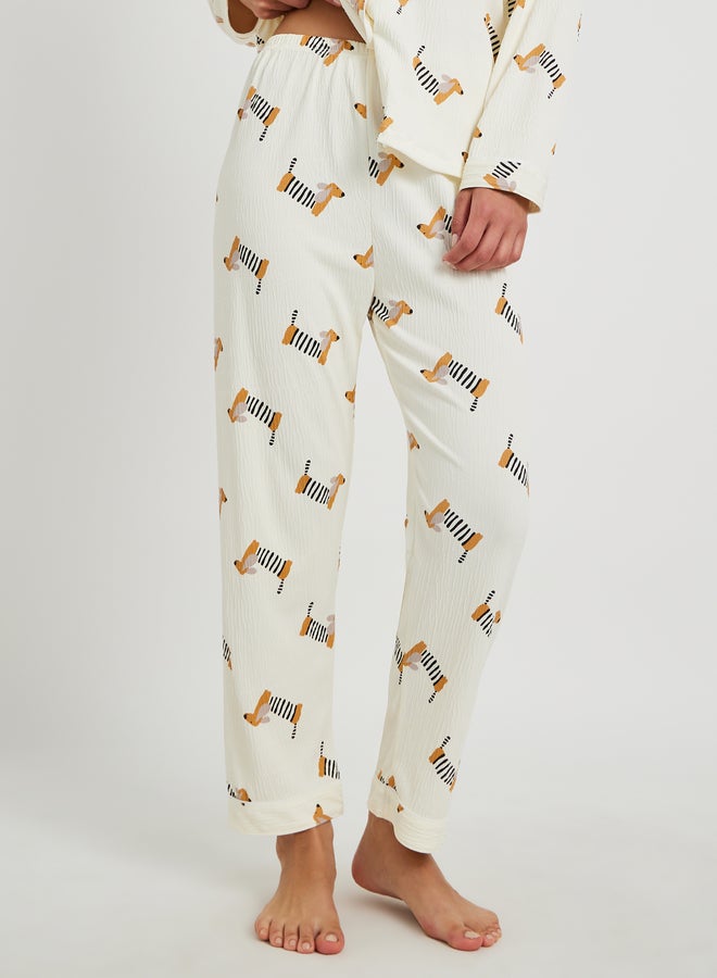 Take Two Take Two Peppy Print Long Sleeve Shirt and Pyjama Set  - Image 5