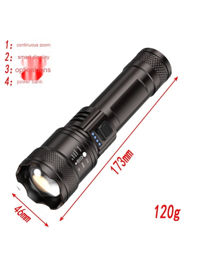 نيبمينينت مصباح يدوي قوي متعدد الوظائف - محمول مع شاشة رقمية ذكية وميزة تركيز بعيد