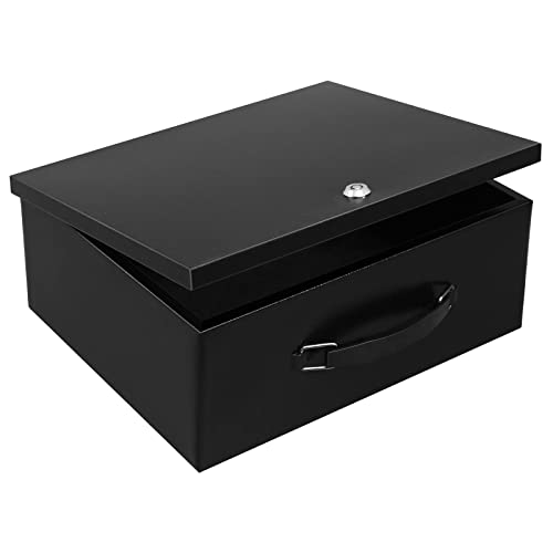 Dalmbox Portable Metal Safe Box with Key Lock - Fire Resistant Storage for Documents, Car, Home and Outside - X Large 13.2"x 11"x 5.1" Black Box - Image 1