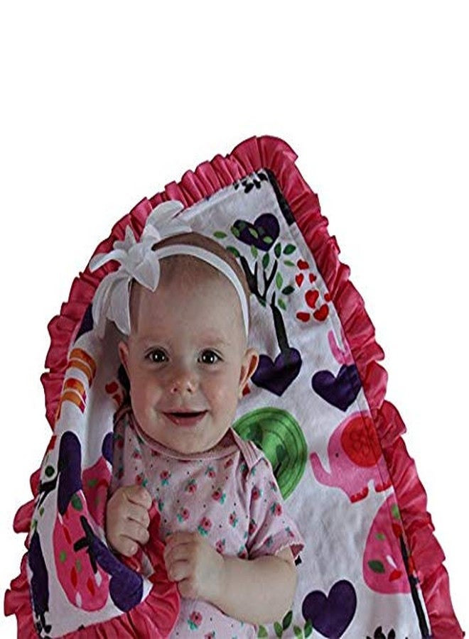 Snuggle Stuffs Baby Girls Reversible Minky Velboa Stroller Blanket (Safari/Hot Pink) - Image 3