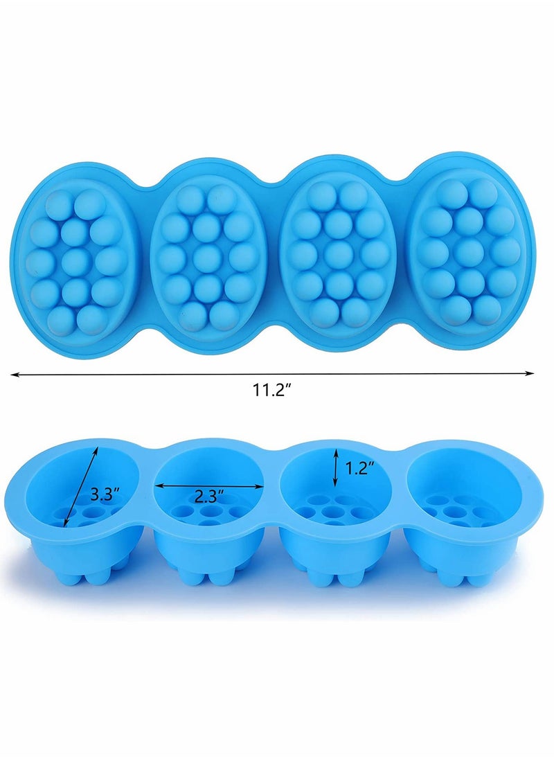 Generic - Silicone Massage Bar Soap Molds - 4 Pack Nonstick & BPA Free Cavity Molds for Handmade Soap Making, Perfect for Creating Unique Massage Soaps. - Image 1