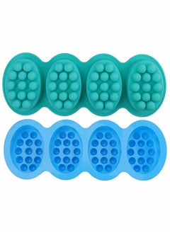 Silicone Massage Bar Soap Molds - 4 Pack Nonstick & BPA Free Cavity Molds for Handmade Soap Making, Perfect for Creating Unique Massage Soaps.