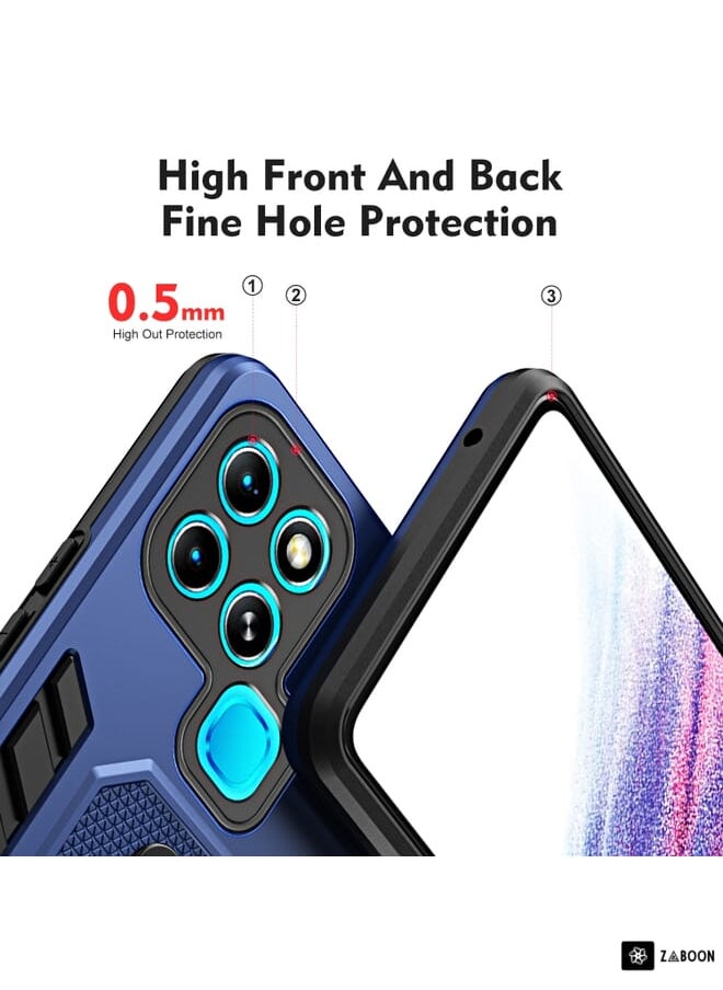 Green Tiger - For Infinix Smart 6 Variety Brave Armor Finger Loop Holder Phone Case(Blue) - Image 1