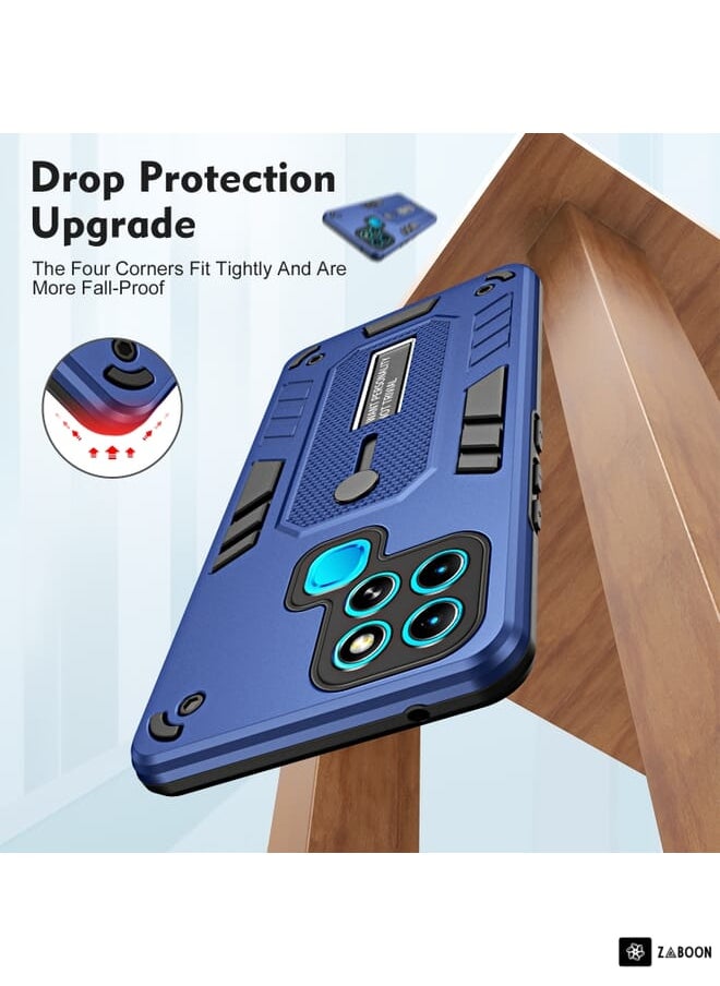 Green Tiger - For Infinix Smart 6 Variety Brave Armor Finger Loop Holder Phone Case(Blue) - Image 1