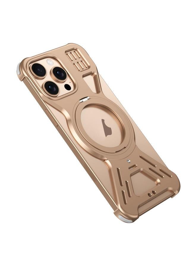 اس-توب جراب لهاتف iPhone 15 Pro Max Armor 360 Holder بدون إطار من سبائك MagSafe - Image 1