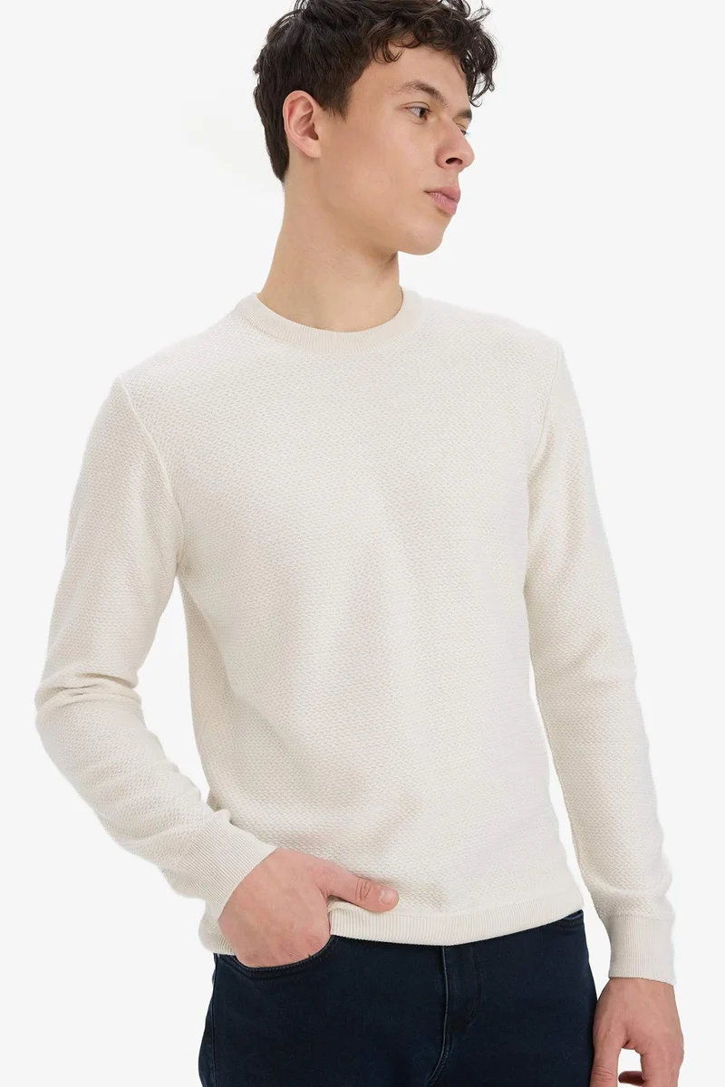 ديفاكتو Standard Fit Crew Neck Knitwear Pullover
