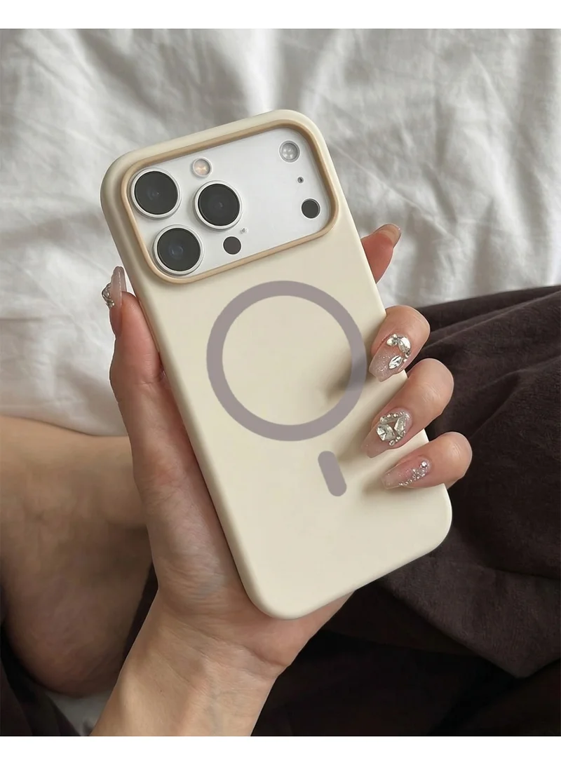 Mobcos Mobcos iPhone 17 Pro Cream Elite Ring Mobcos iPhone 17 Pro Cream Elite Ring Premium Silicone Magnetic Wireless Charging Case for iPhone | Silky Soft Touch | Military-Grade Shockproof Protection | Strong Magnetic Compatibility | Luxury Slim Cover  | Best Price UAE