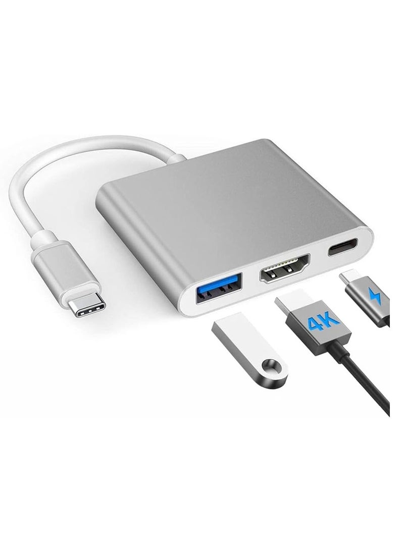 V-Walk TYPE-C to HDMI 3 IN 1 Multiport Adapter, 3 in 1 Converter, C Type to HDMI Cable, USB C to HDMI AV Adapter, USB-to-VGA Adapters, Digital AV 4K DisplayPort to HDMI, USB C HUB  - Image 1