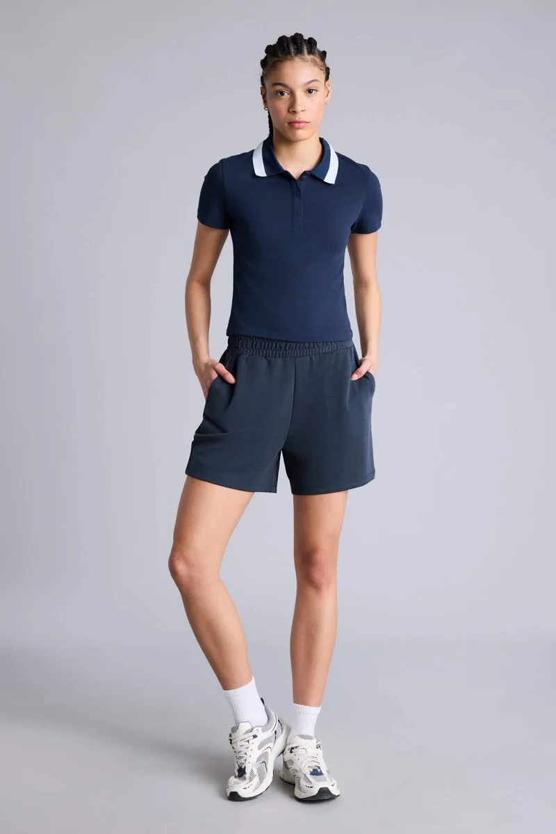 ديفاكتو Slim Fit Sports Pique Short Sleeve Polo T-Shirt