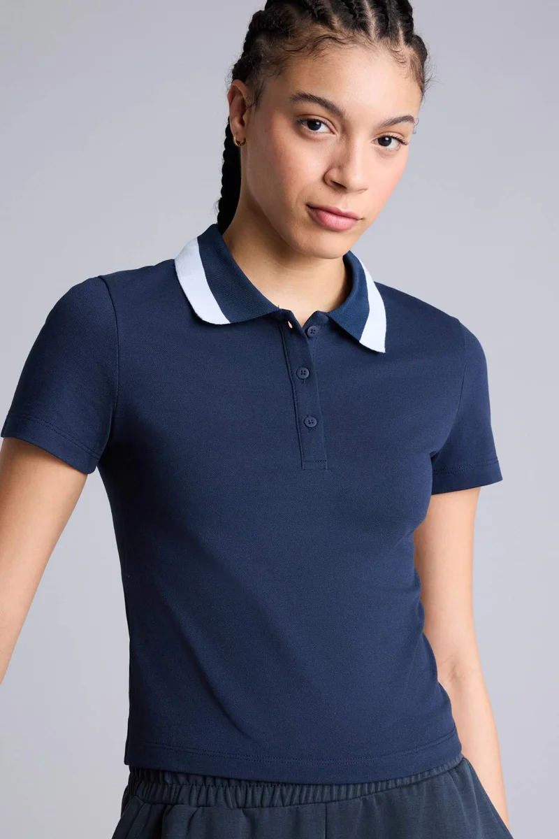 ديفاكتو Slim Fit Sports Pique Short Sleeve Polo T-Shirt