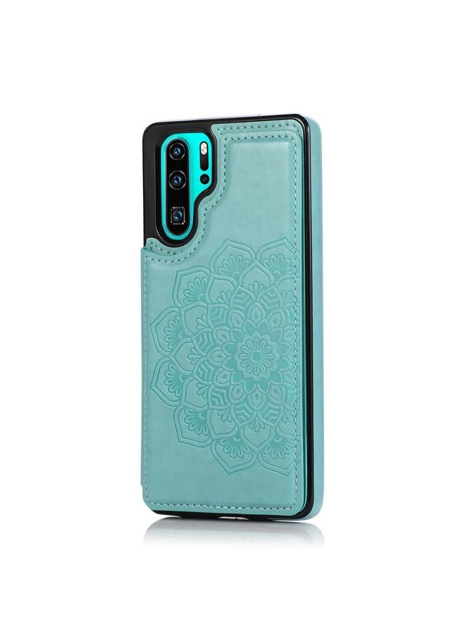 Zaboon Case For Huawei P30 Double Buckle Mandala Pattern PU+TPU Protective Case with Card Slots & Holder & Photo Frame - Image 2