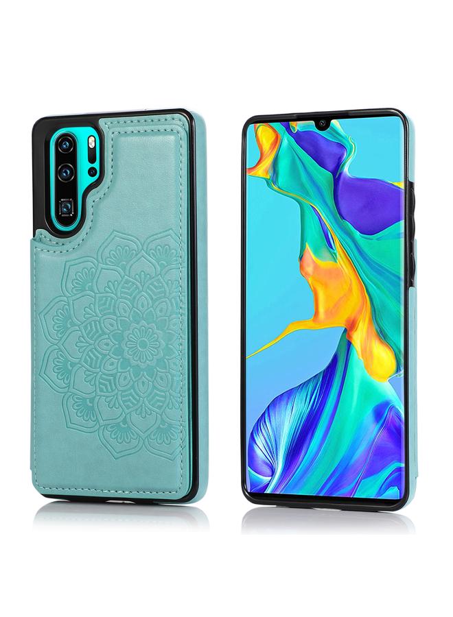 Zaboon Case For Huawei P30 Double Buckle Mandala Pattern PU+TPU Protective Case with Card Slots & Holder & Photo Frame - Image 1