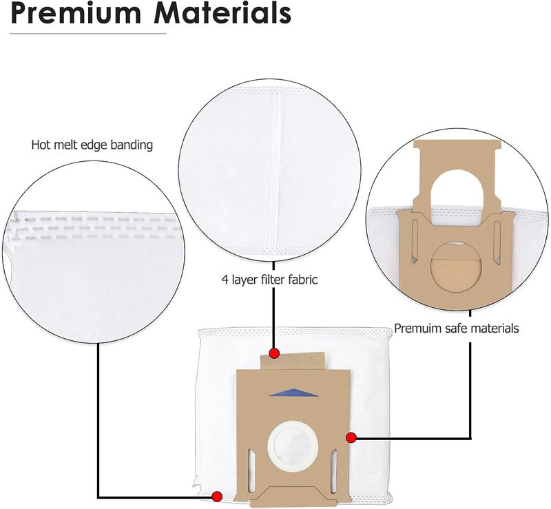 CHAIN PEAK (8 Pieces) Replacement Vacuum Bags for Ecovacs DEEBOT OZMO T8 AIVI T8 Max, AIVI & T8 Series, T9 T9+ N8 series DX93 DDX96, Robot Vacuum Cleaner Filter Bags, Replacement Canister Vacuum Bags - Image 5